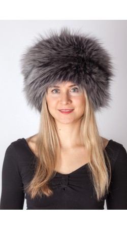Blue fox fur hat